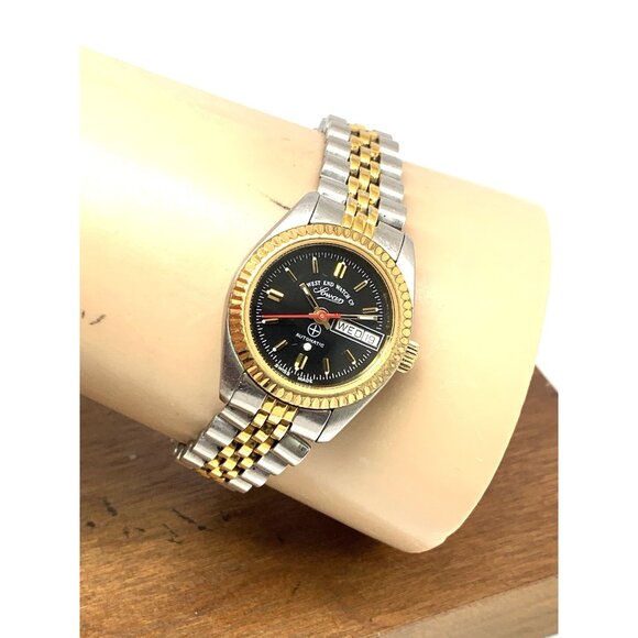 West End Women's Watch Vintage Swiss Automatic Black Dial Two Tone Steel 26mm - Picture 9 of 12